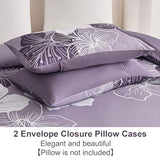 DJY King Duvet Cover Set 3 Piece Purple Flower Bedding King Set Breathable Comforter Covers with 2 Pillow Shams Zipper Stitch Bedding Duvet Cover Set for All Season (90"x104") DJY