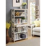 Convenience Concepts Oxford 5 Tier Bookcase with Drawer, White,11.75"D x 31.5"W x 59.75"H Convenience Concepts
