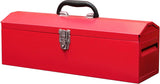 HPDMC Red Hip Roof Style Portable Steel Tool Box with Metal Latch Closure and Removable Storage Tray, 19.1" L x 6.1" W x 6.5" H HPDMC