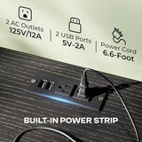 Huuger TV Stand Dresser with Power Outlets and LED Lights, 4 Drawers Entertainment Center with Open Shelf, Media Console for 50 43 Inch TV, Dresser with PU Finish, Black Huuger