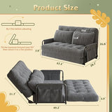 WLIVE Futon Sofa Bed, Floor Chair with Adjustable Backrest, Bean Bag Bed for Adults, with Armrest, Pillow, Low Profile for Living Room, Reading, Bedroom, Loveseat, Grey WLIVE