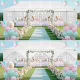 COBIZI 10x30 Pop up Canopy with Roller Bag & 8 Removable Sidewalls, Canopy Tent for Parties, Wedding, and Commercials, Waterproof and Instant Shelter UV50+ Outdoor Gazebo with 4 Sandbags(White) COBIZI