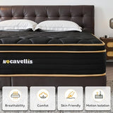 Nocavellis Twin Mattress 10 Inch Twin Size Mattresses in a Box Spring Hybrid Twin Bed Memory Foam Mattress Comfort Breathable Fabric Cooling Gel Pressure Relief, Medium Firm Nocavellis