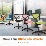 Sweetcrispy Small Office Chair, Ergonomic Low-Back Mesh Rolling Work Swivel Chairs with Wheels, Armless Comfortable Seat Lumbar Support for Home, Bedroom, Study, Student, Adults,Classic Orange Sweetcrispy