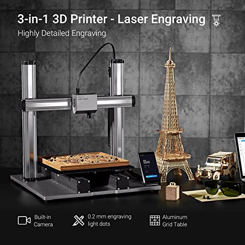 Snapmaker 2.0 A350T 3 in 1 3D Printer with 3D Printing Laser Engraving CNC Carving,and 10W Laser Module & 200W CNC Module Snapmaker