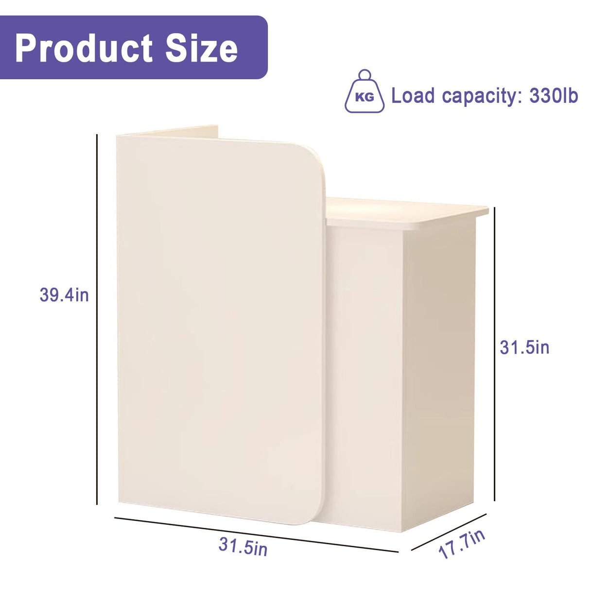 BFECGDXT Small Reception Desk with Counter, Modern L-Shaped Front Desk with Lockable Drawer, Retail Counter for Salon, Clothing Beauty Right Corner 39.4in BFECGDXT