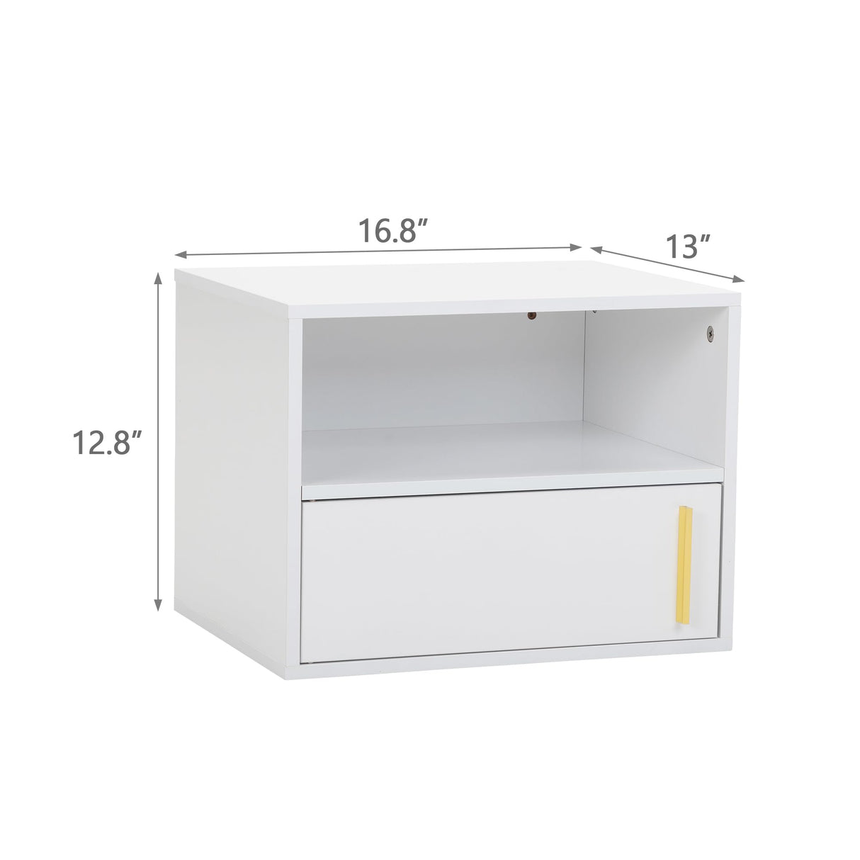 JAXPETY Wall Floating Nightstand Set of 2 Modern Side Table Wall Mounted Shelf with Cabinet Storage for Living Room, Bedroom, Dorm, White JAXPETY