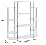 Convenience Concepts Designs2Go White Wall Unit Bookshelf with Seven Tiers Convenience Concepts