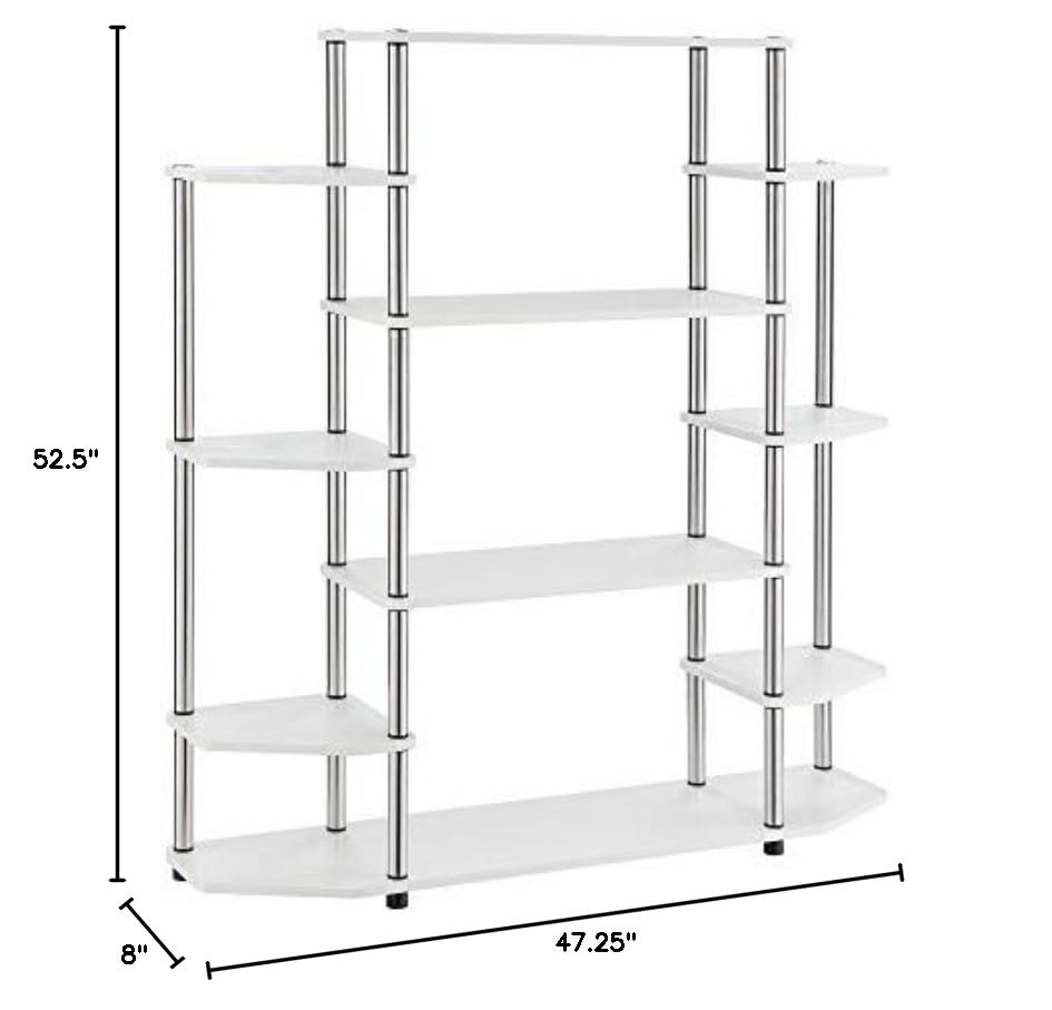 Convenience Concepts Designs2Go White Wall Unit Bookshelf with Seven Tiers - WoodArtSupply