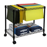 Oceanstar Portable 1-Tier Metal Rolling File Cart, Black,24 in Oceanstar