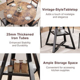 Jocoevol Round Dining Table for 4,Kitchen Dining Room Circle Dinner Pedestal Table,Space Saving Wood Kitchen & Dining Room Furniture (Vintage, 42In) Jocoevol