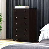 South Shore Vito Collection 5-Drawer Dresser, Chocolate with Matte Nickel Handles South Shore