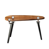 Midcentury Nesting Coffee Table Set of 2, Mid Century Modern Walnut Wood Oval Coffee Tables for Living Room, Compact Coffee Table and Side Table Set for Sofa Bedside Office Balcony or Small Spaces suruim