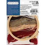 LEISURE ARTS Embroidery Kit 4" Blush Rose (French) - Embroidery Kit for Beginners and Adults, Cross Stitch Kits with Patterns, DIY Starter Set for Seasonal Craft Projects