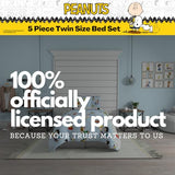 Peanuts Charlie Brown, Snoopy & Gang Bedding, 5 Piece Super Soft Cozy Reversible Comforter and Sheet Set with Sham, Twin, (100% Official Licensed Product) by Franco Collectibles Franco