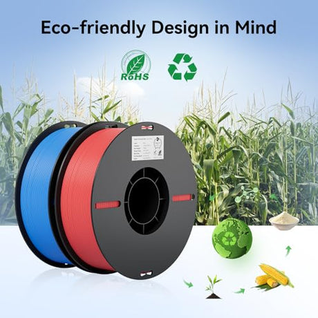 Creality 3D Printer Filament 1.75mm 4KG, PLA Filament Bulk +/- 0.02mm, 4 Pack 1kg Spool(2.2lbs) 3D Printing Filament Fits for Most FDM 3D Printers, Black White Blue Red Creality