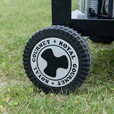 Royal Gourmet PC3404S Rolling Dining Table with Trash Bag Holder, Outdoor Garden Patio BBQ Kitchen Food Prep Table Cart, 34"L x 20"W Stainless Steel Tabletop, Silver & Black Royal Gourmet