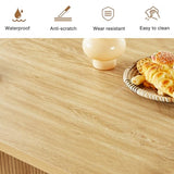 weselon 78 Inch Dining Table for 6 8 10, Modern Farmhouse Rectangular Kitchen Table, Long Dining Room Tables with Wood Strip Base for Kitchen Living Room (Natural) weselon