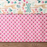 The Peanutshell 5 Piece Baby Crib Bedding Set for Girls - Newborn, Infant & Toddler Nursery Bed Set Decor with Fitted Crib Sheets, Blanket, Dust Ruffle Comforter - Bright Safari The Peanutshell
