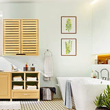 HYNAWIN Bamboo 2 Tier Bathroom Wall Cabinet with Adjustable Shelf, Double Door Cabinet for Bathroom, Living Room (20.28'' Height) HYNAWIN