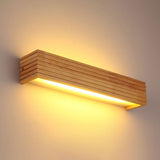 Japanese LED Solid Wood Wall Lamp Nordic Modern Wall Sconce Lighting Warm Light Mirror Wall Light Wooden Vanity Light for Bathroom Bedroom GeRRiT