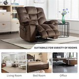 HAOMARKETS Oversized Power Recliner Chair with Massage and Heat, 41" Wide Electric Reclining Chairs with USB Port, Breathable Fabric Overstuffed Reclining Sofa for Living Room Bedroom (No Lift)