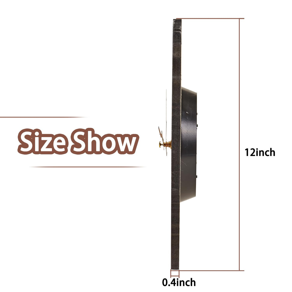 YRUDMBIN Rustic Wall Clock Silent 12 Inch Battery Operated Wooden Home Decor for Bathroom Kitchen Bedroom Living Room,Annual Ring YRUDMBIN