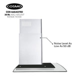 COSMO COS-668AS750 30 in. Vista Collection 380 CFM Ducted Wall Mount Range Hood, Touch Controls, LED Lights, Stainless Steel COSMO