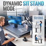 yoopin Standing Desk Converter, 25.16" × 15.75" Height Adjustable Laptop Stand for Desk, Sit Stand Monitor Stand, No Assembly Required for Home and Office Use (Black) yoopin