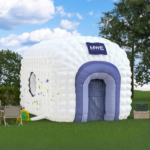 Inflatable Nightclub Party Tent 26.6X16.4X13.5Ft Blower-Inflated, Waterproof Interior Exterior Includes Pull-Rope Stakes Wind and Rain Resistant for Events and Parties JIYANG