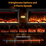STRICWARM 3 Sided Electric Fireplace 80 Inch, Smart WiFi Built-in Linear Fire Place Inserts, Multi-Color Flame Combinations, Heater 1500W, APP & Remote Control, Cracking Sound, Timer, Crystal & Log STRICWARM