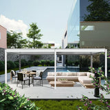 Domi Louvered Pergola 10X20FT, Aluminum Pergola with Adjustable Roof, Aluminum Frame, Efficient Drainage System, Outdoor Pergola for Patio, Deck, Garden, White domi outdoor living