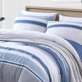 Nautica - Queen Comforter Set, Reversible Cotton Bedding with Matching Shams, Medium-Weight for Year Round Use, Oeko-Tex Certified (Trimmer Blue) Nautica