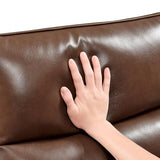 Lexicon Swivel Glider Reclining Chair, Top Grain Leather Match Manual Recliner, Comfy Nursery Glider Recliner, Swivel Reclining Chair for Living Room/Office/Bedroom/Apartment, Toffee Brown Lexicon