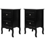 Bonnlo Black Nightstand Set of 2, Nightstands with 2 Drawers, Bed Side Table/Night Stand, Small Nightstand for Bedroom, Small Spaces, College Dorm, Kids’ Room, Living Room, Wood, 16W x 12D x 24H Bonnlo