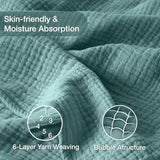 Kozyhvn 100% Cotton Muslin Blanket Twin XL 66" x 90", Breathable and Cooling Bed Blankets, Soft Boho Bedspread, Gauze Bedding for Adults All Season, Turquoise, Teal Kozyhvn