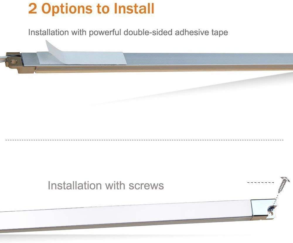 Cefrank LED Display Lights, (4) Strip Light Bars for Display Case Shelf Showcase Bookshelf Kitchen Workbench, Plug-in Under Cabinet Lighting - (6000K, Cool White) Cefrank