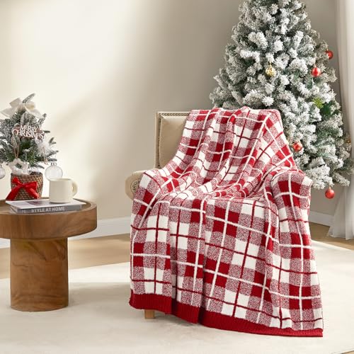 Snuggle Sac Red Buffalo Plaid Bedding Blanket Twin Size, Super Soft Cozy Warm Christmas Blankets, Reversible Plaid Fluffy Throws for Bed, Red Plaid, 60x80 Inches Snuggle Sac