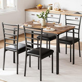 Garvee 5-Piece Kitchen Dining Room Table Chair Set for Small Space, Indoor Modern Dinette Set for 4, Square Dinner Table Set for Dinette, Breakfast (Retro Brown) Garvee