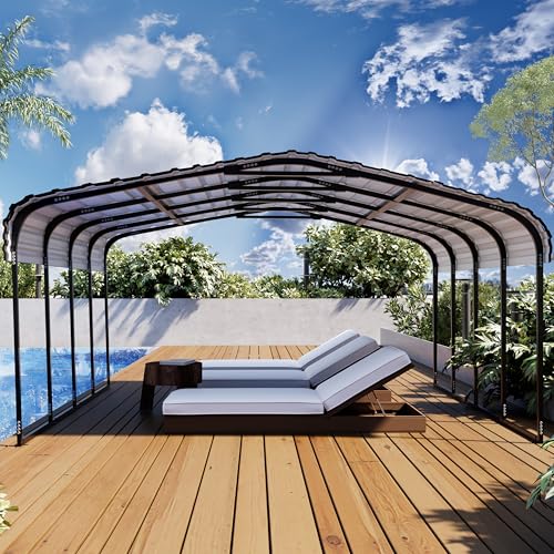 Royal Windsor 20×20 FT Metal Carport Car Port for 2 Car, Heavy Duty Carports Canopy with Galvanized Steel Roof Building and Frame, Outdoor Carport Kits Multi-Use Garage Shed for All-Weather Royal Windsor