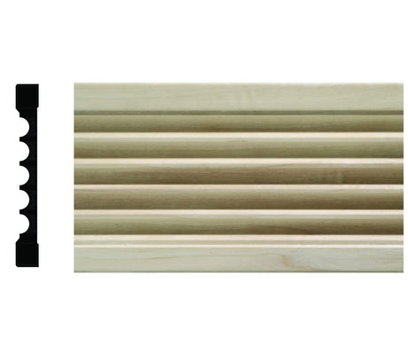 1644-4FTWHW Unfinished White Hardwood Chair Rail Moulding ORNAMENTAL