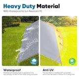 Quictent 10x15 ft Heavy Duty Car Canopy Galvanized Frame Carport Outdoor Party Tent Boat Shelter with 3 Reinforced Steel Cables - Grey Quictent