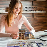 Piececool 3D Metal Puzzles for Adults and Teens, Notre Dame De Paris Church Metal Model Kit, Challenge French Cathedral Brain Teaser Architecture Building Blocks Puzzle, 382 Pcs