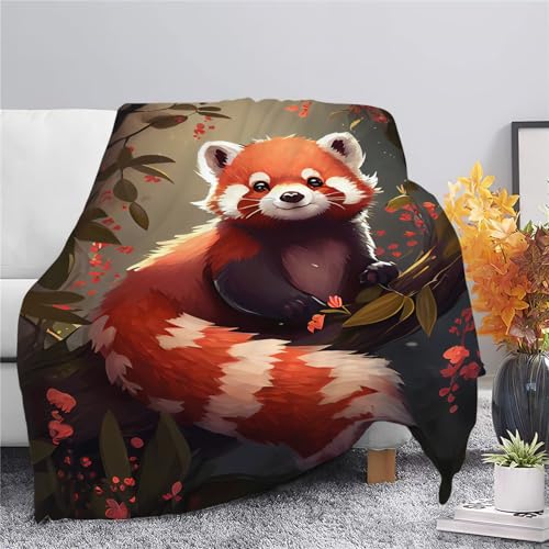 Red Panda Blanket Red Panda Throw Blanket Gifts for Adults Men Women Boys Girls Kids Super Soft Cozy Plush Fluffy Fuzzy Fleece Blanket Decor 40''X50'' Fuzawet