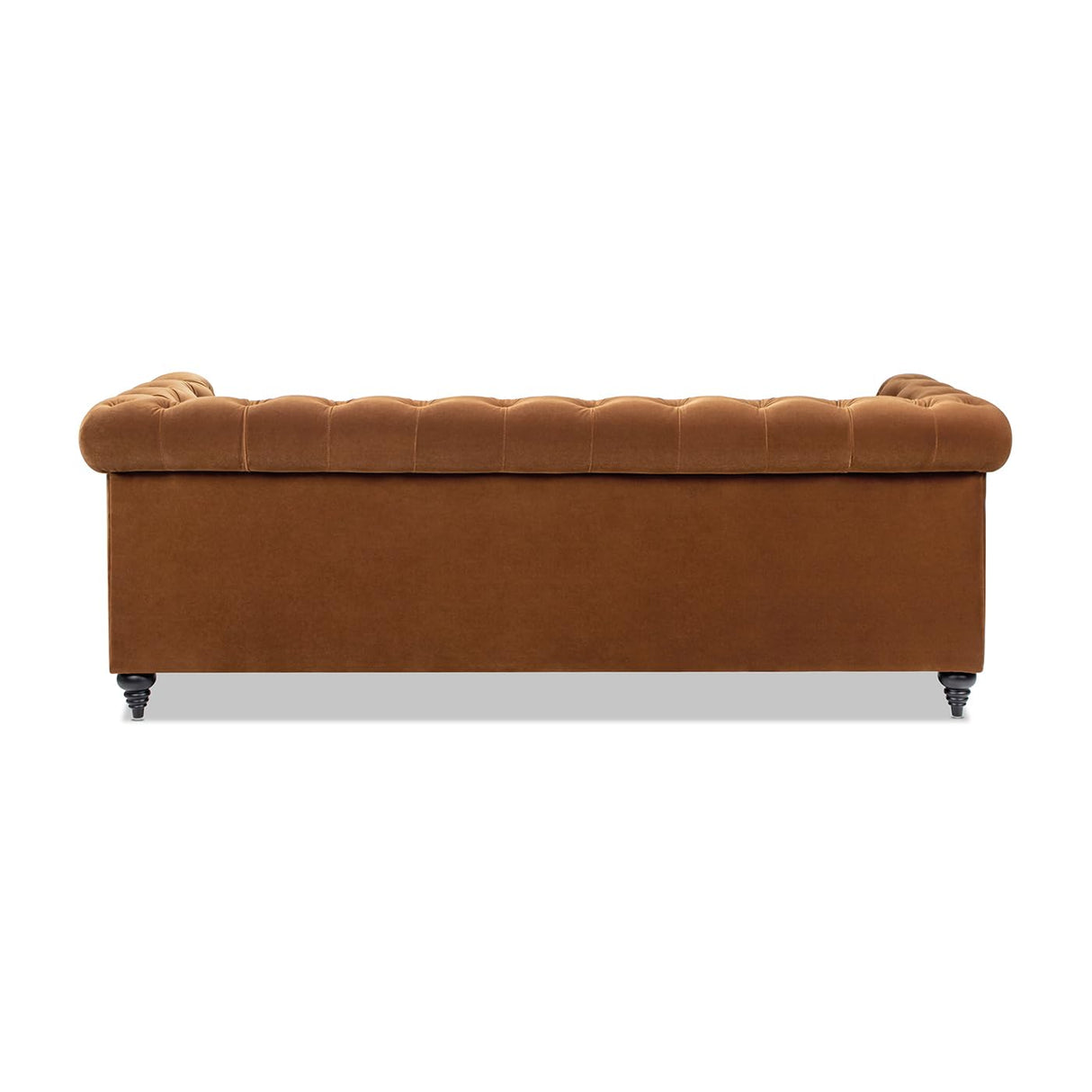 Jennifer Taylor Home Alto 88" Performance Velvet Tufted Chesterfield Sofa in Burnt Orange Jennifer Taylor Home