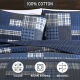 Eddie Bauer - Queen Quilt Set, Reversible Cotton Bedding with Matching Shams, Lightweight Home Decor for All Seasons (Eastmont Navy, Queen) Eddie Bauer