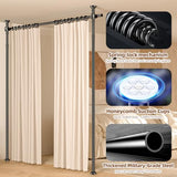 Room Divider No Drilling Curtain Rod Wall Divider for Room Separation, 4-10ft(H) 28-70inch(W) Adjustable,Heavy Duty Floor to Ceiling Portable Hanging Wall Divider for Space Partitions,Black Daurore paw