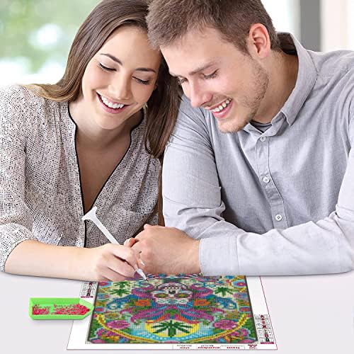 NEGEKFKX Halloween Skull Diamond Art Kits for Adults Beginners,Horror Skeleton Diamond Painting Kits for Adults,5D Full Drill DIY Diamond Dot Gem Art Kit Wall Home Decor Arts Craft 16x12 inch NEGEKFKX