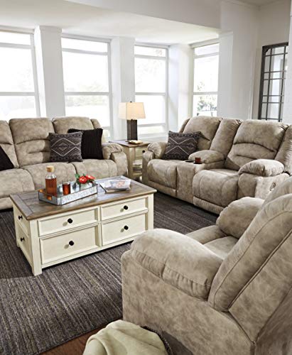 Signature Design by Ashley Bolanburg Farmhouse Lift Top Coffee Table with Drawers, Antique Cream & Brown - WoodArtSupply