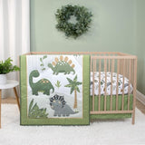 The Peanutshell 3 Piece Baby Crib Bedding Set for Boys - Newborn, Infant & Toddler Nursery Bed Set Decor with Fitted Crib Sheet, Dust Ruffle Comforter - Dinosaur Dreams The Peanutshell